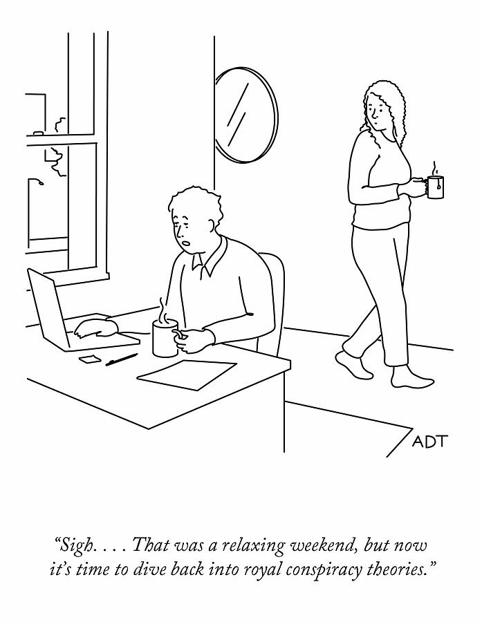 A Relaxing Weekend Drawing by Adam Douglas Thompson