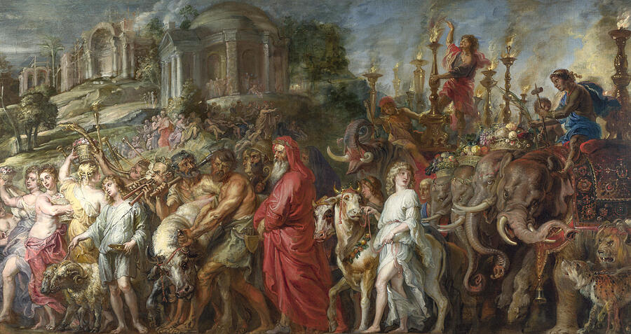 Mythical Procession with Diverse Figures Painting - A Roman Triumph by Peter Paul Rubens by The Luxury Art Collection