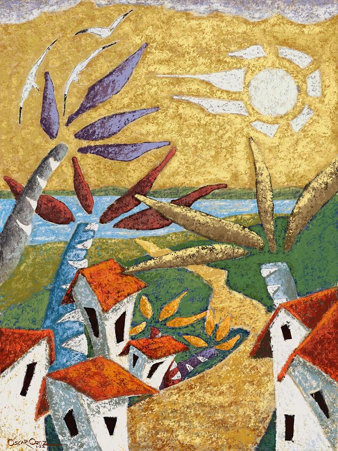 A Summer Breezy Afternoon Painting by Oscar Ortiz