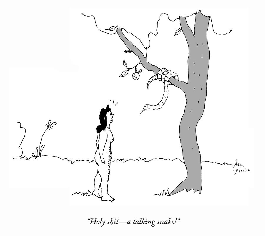 A Talking Snake Drawing by Liana Finck