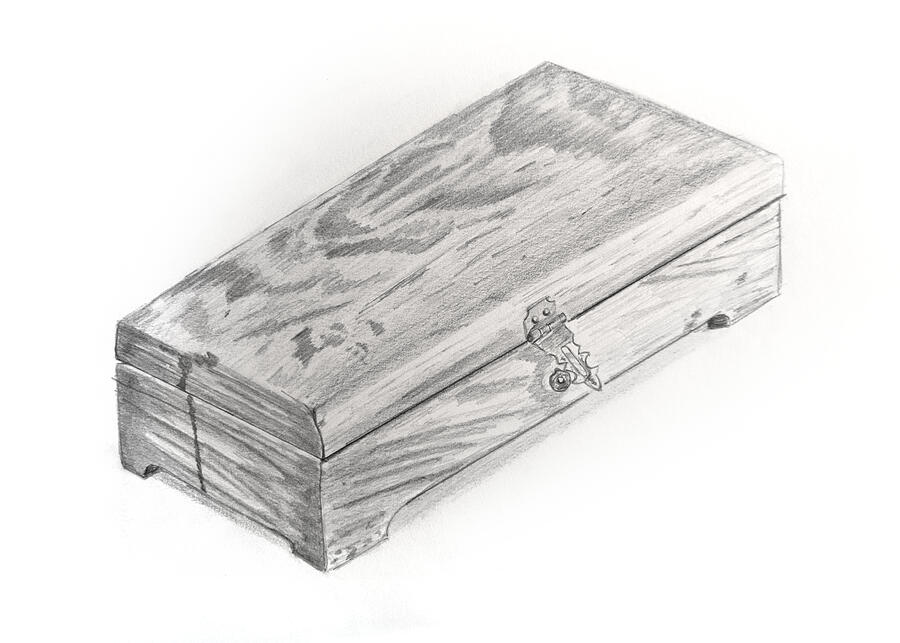 A Wooden Box Drawing by Michel Cruz-Garcia