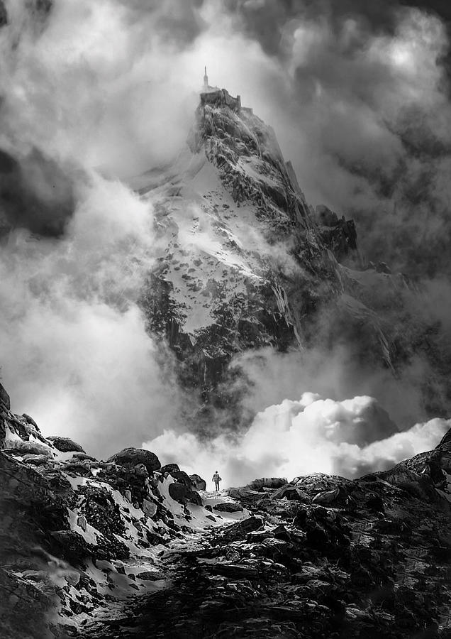 Majestic Snow-Capped Mountain Peak Photograph - Above by Sofie Conte