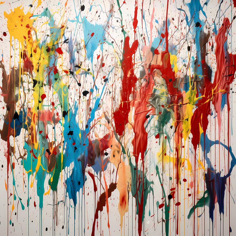Abstract expressionist pattern with splashes and drips of paint No 1 Digital Art by Andre Petrov
