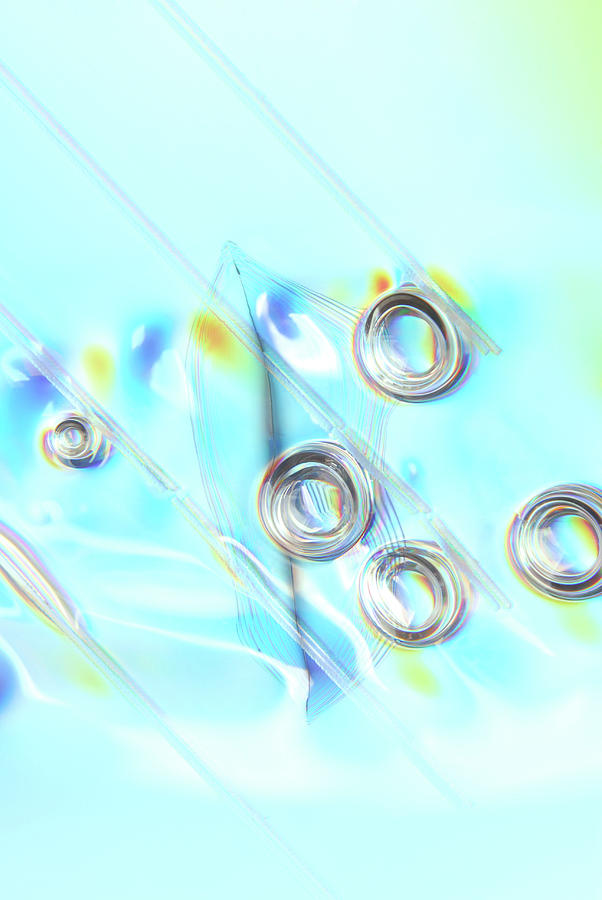 Abstract Of Circles Background In Blue Color Photograph by Severija Kirilovaite