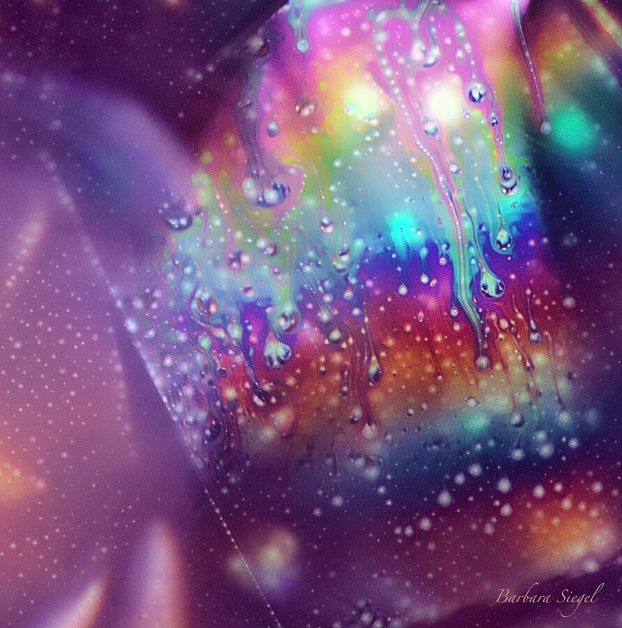 Abstract Raindrops on Glass Photograph - Abstract Raindrops on Glass by Barbara Siegel