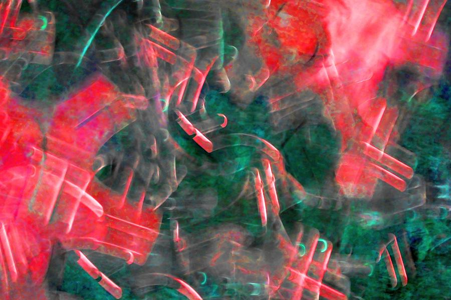 Abstract Red Forms Digital Art by T Oliver