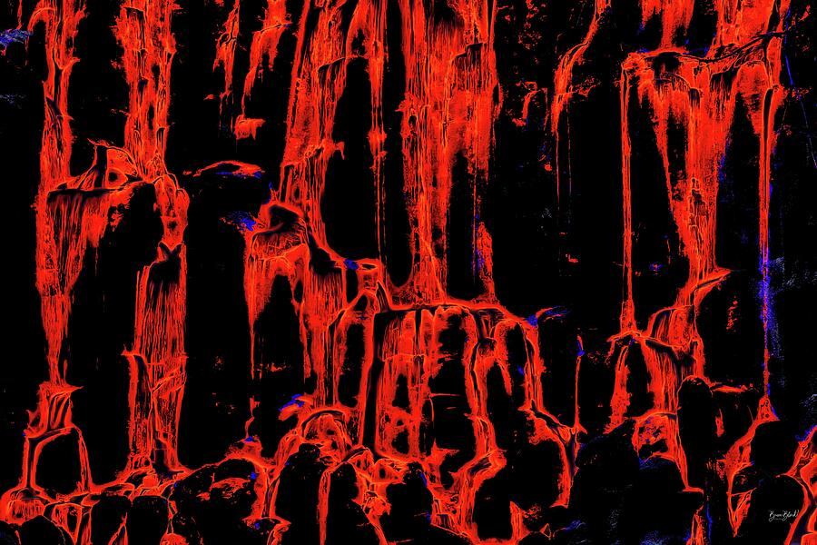 Abstract Lava Flow Digital Art - Abstract Waterfall by Bruce Block