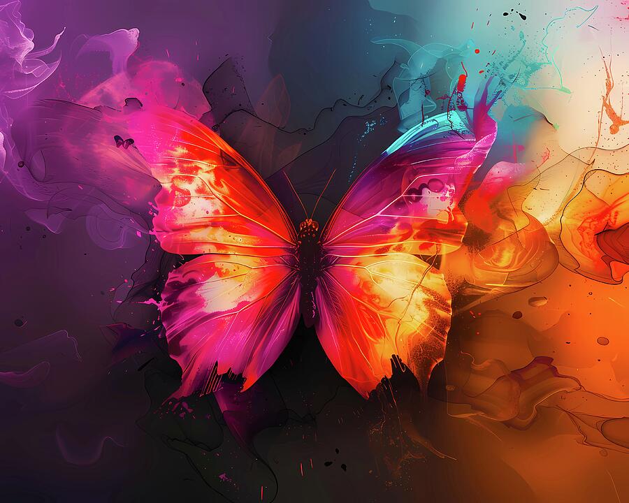 Abstract_butterfly_design_vibrant_colors_artistic_feel__No 1 Digital Art by Andre Petrov