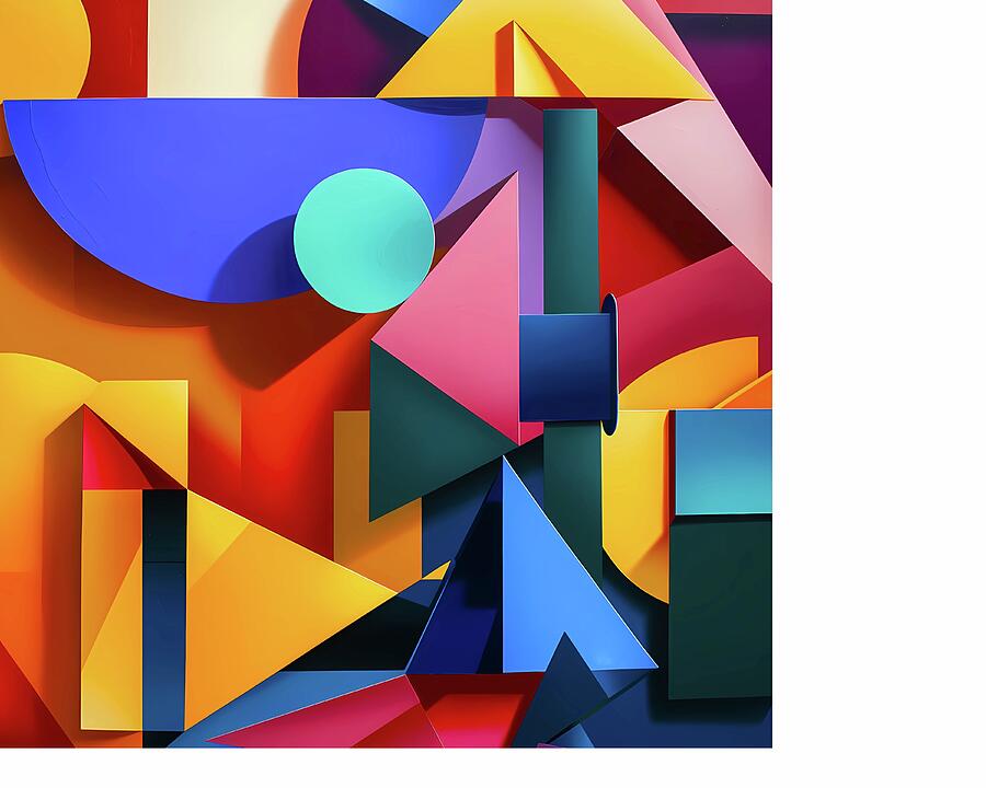 Abstract_geometric_shapes_vibrant_colors_dynamic_composition Digital Art by Andre Petrov