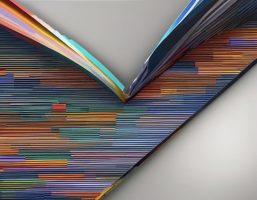 Colorful Stacked Paper Art Digital Art - Accidental Axe Art by Eris And AI