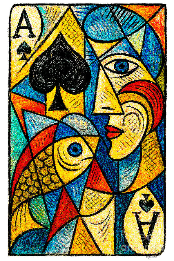 Ace of Spades Playing Card Inspired By The Style Of Pablo Picasso ...