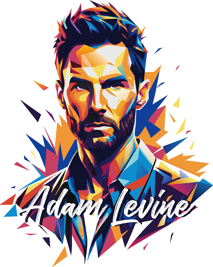 Adam Levine Portrait Pop Art Digital Art by Vector Artnesia