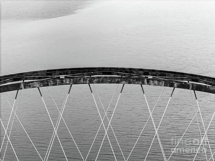 Aerial view close up of Crown Point Bridge, New York and Vermont Photograph by Eric Killorin