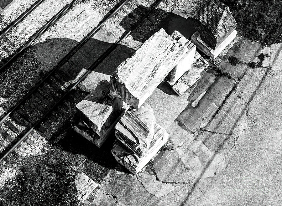 Aerial view of marble entryway Proctor Marble Museum, Vermont Photograph by Eric Killorin