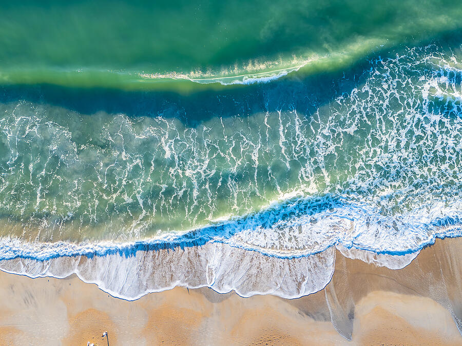 Aerial View of Serene Beach Waves Photograph - Aerial View of Serene Beach Waves by Oceanic SkyView