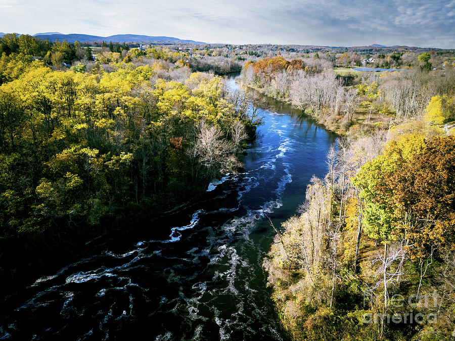 Aerial view of the Otter Creek, Middlebury, Vermont Photograph by Eric Killorin