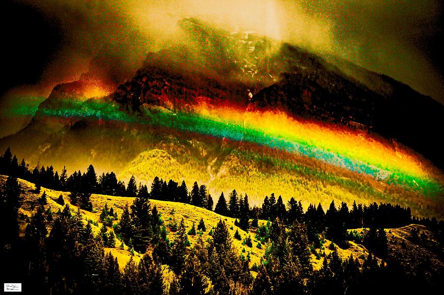 Vibrant Rainbow Over Mountain Landscape Photograph - Al- It Truly Is A Shame.. That Some Still Believe It To Be by Alex John Bergerman
