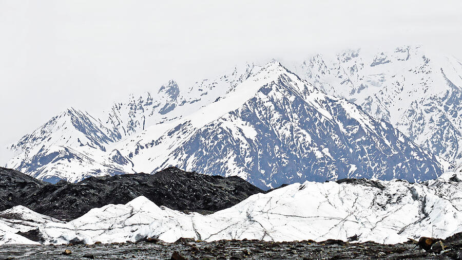 Snow-Capped Mountain Range Photograph - Alaskan Winterscape by KJ Swan