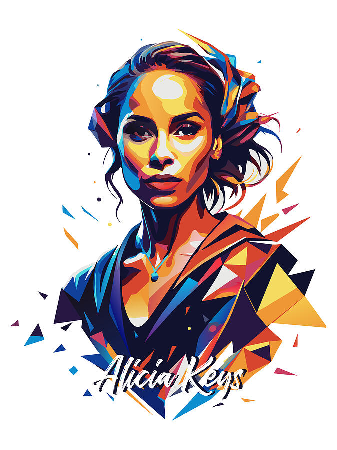 Alicia Keys #3 in WPAP Pop Art Digital Art by Vector Artnesia