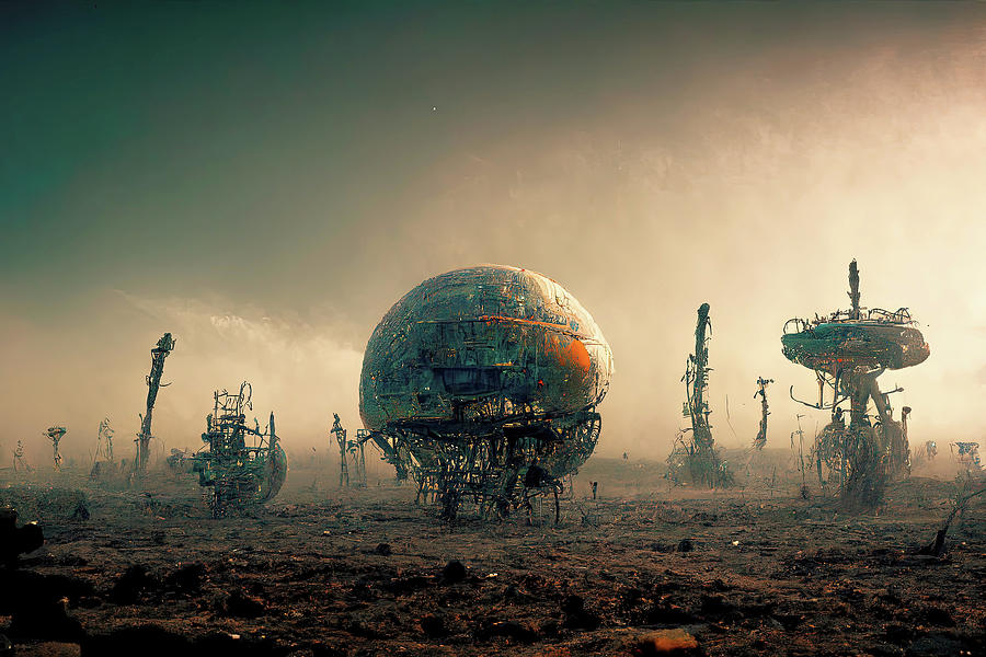 Alien Junkyard Digital Art by Ron Weathers