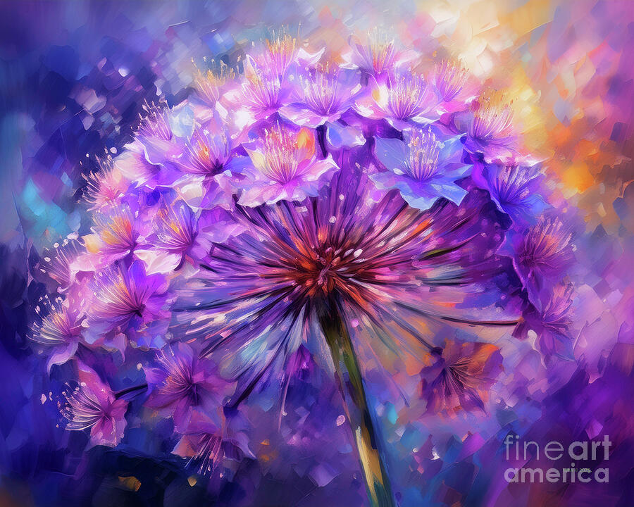 Allium Stars Ai Art by Macro Abundance