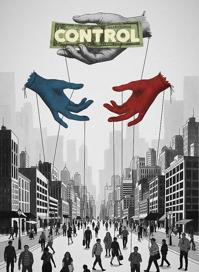 City Puppet Master Mixed Media - American Control by Dan Sproul