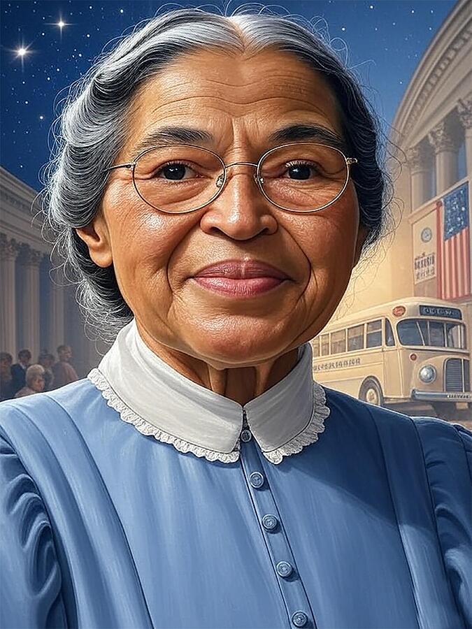Americans. Portrait of Rosa Parks. Civil rights icon Digital Art by Tom ...