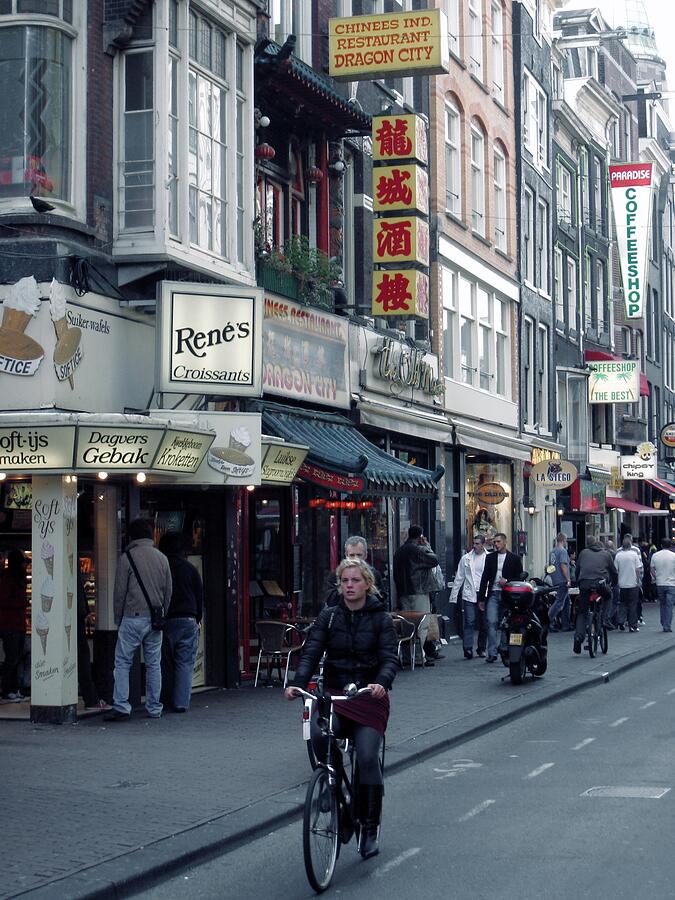 Amsterdam Streets, Pedaling Through Urban Motion Photograph by Travel Essayist