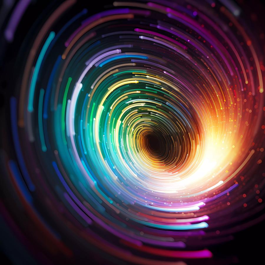 An_abstract_representation_of_space-time_warp_showing_a whirlwind of colours No 2 Digital Art by Andre Petrov