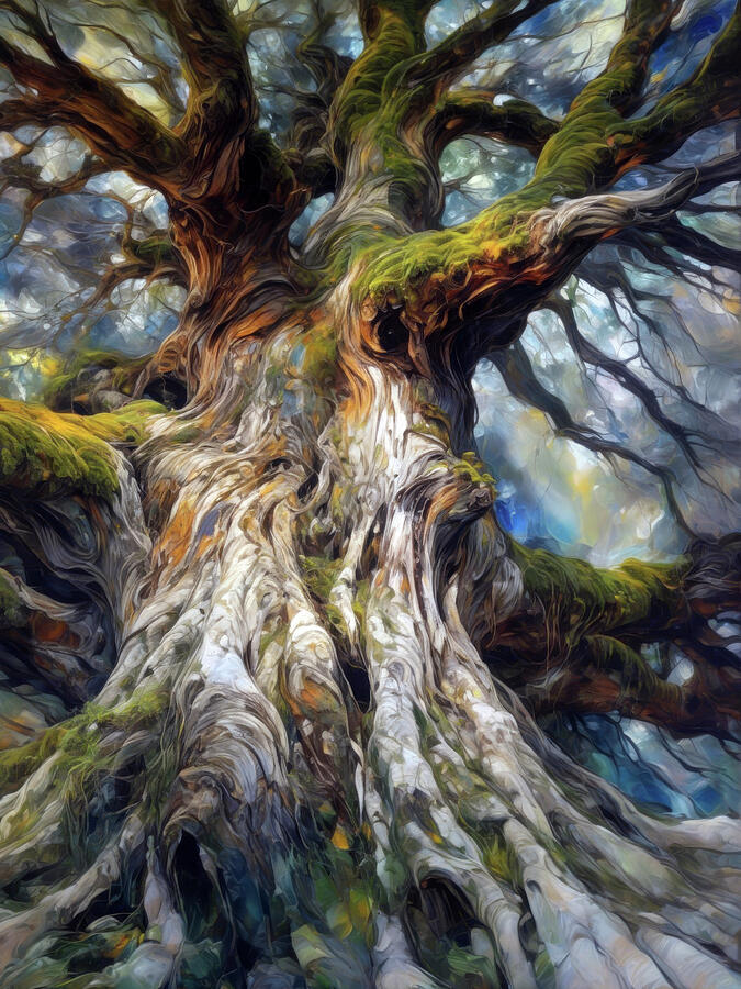 Ancient Enchanted Tree Ai Art - Ancient Enchanted Tree by Ursula Abresch