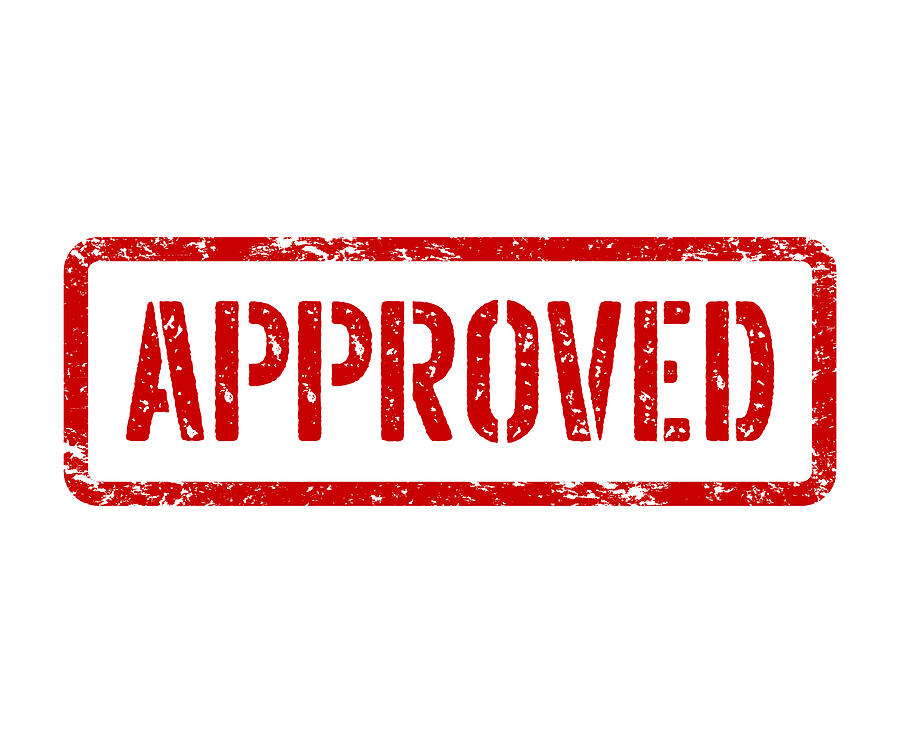 Approved red stamp sign. Vector Drawing by BojanMirkovic