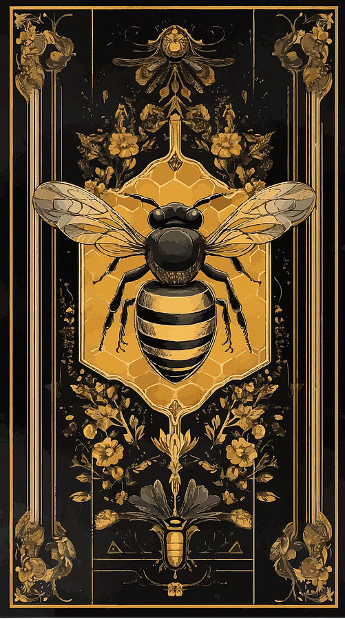 Art Deco Honey Bee Photograph by Printed View