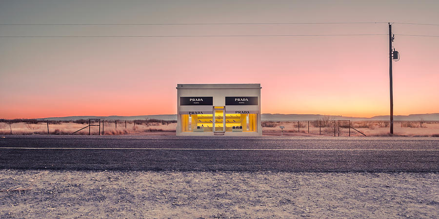 Lonely Prada Store in Desert Landscape Photograph - Art Project by Slow Fuse Photography