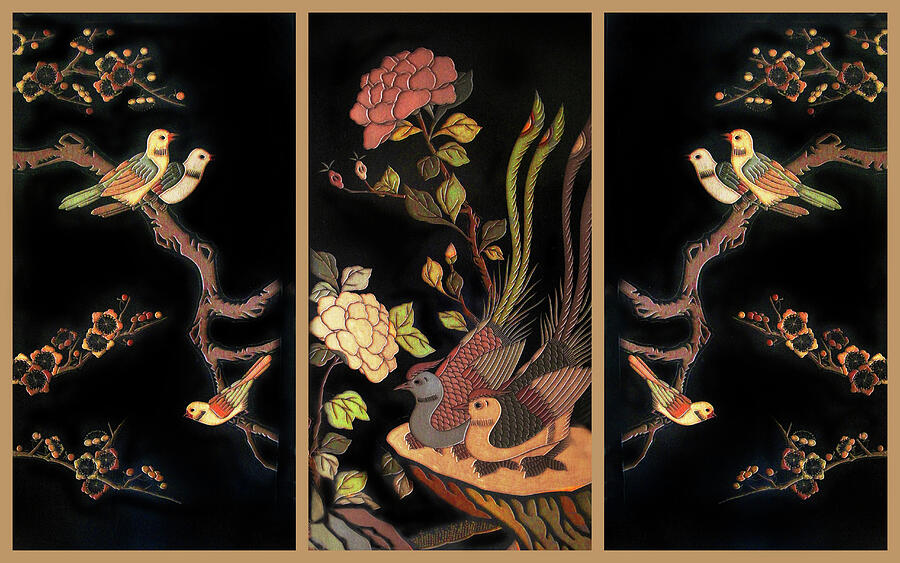 Asian Art Triptych by Jessica Jenney