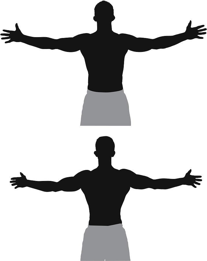 Athlete standing with his arms outstretched Drawing by 4x6
