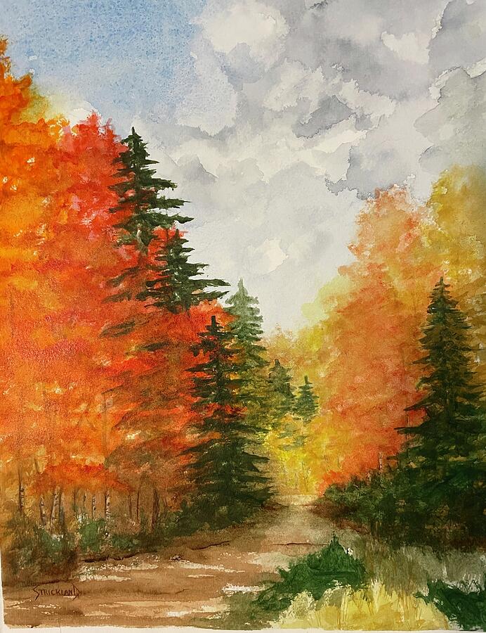 Autumn-A-Blaze Painting by Judy Strickland