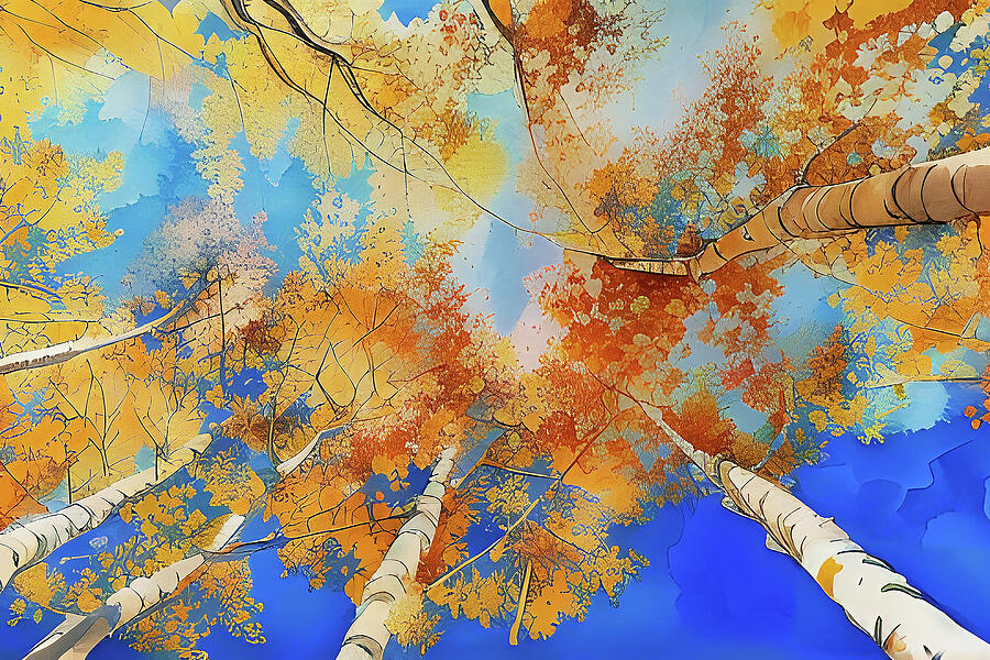 Autumn Aspens Digital Art by Rick Perkins