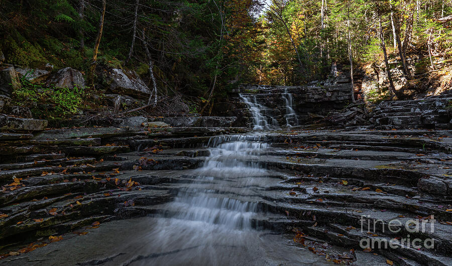 Tranquil Forest Waterfall Photograph - Autumn at Coliseum Falls by Ron Long Ltd Photography