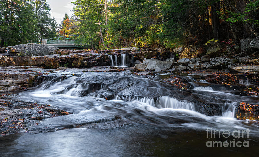 Tranquil Forest Waterfall Scene Photograph - Autumn at Jackson Falls 2 by Ron Long Ltd Photography