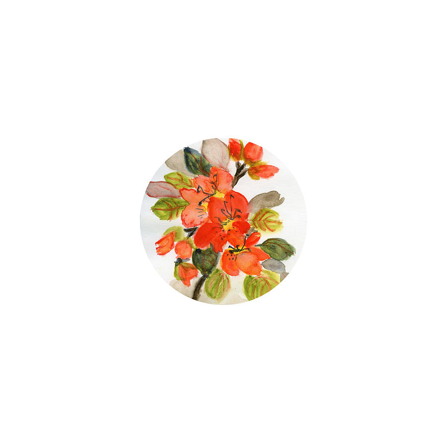 Autumn Orange Azalea Flowers Painting by Elizabeth Reich