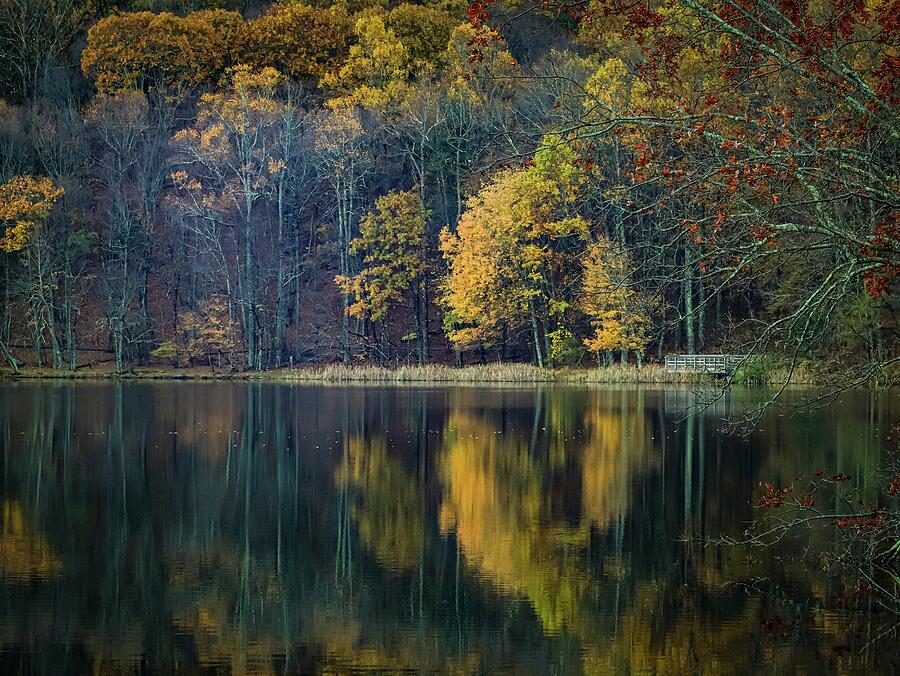 Autumn Reflections at Abbott Lake Photograph by Deb Beausoleil