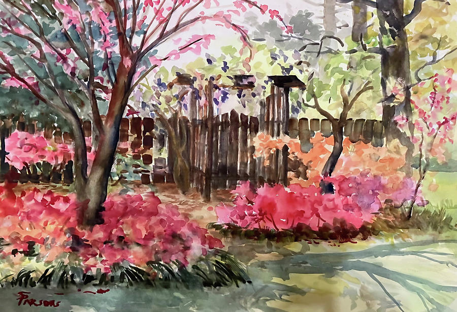 Azalea Gate Painting by Sheila Parsons