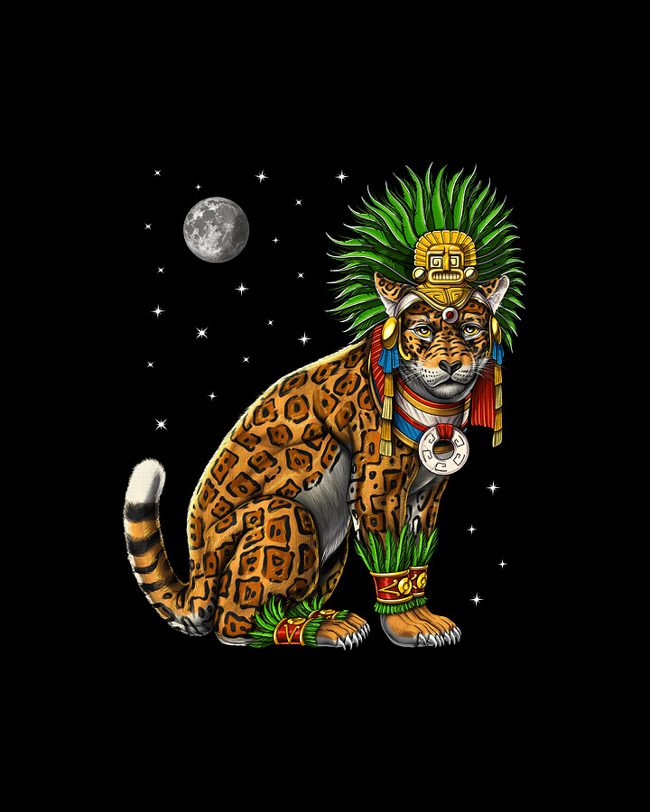 Aztec Jaguar God Digital Art by Nikolay Todorov - Metal Posters