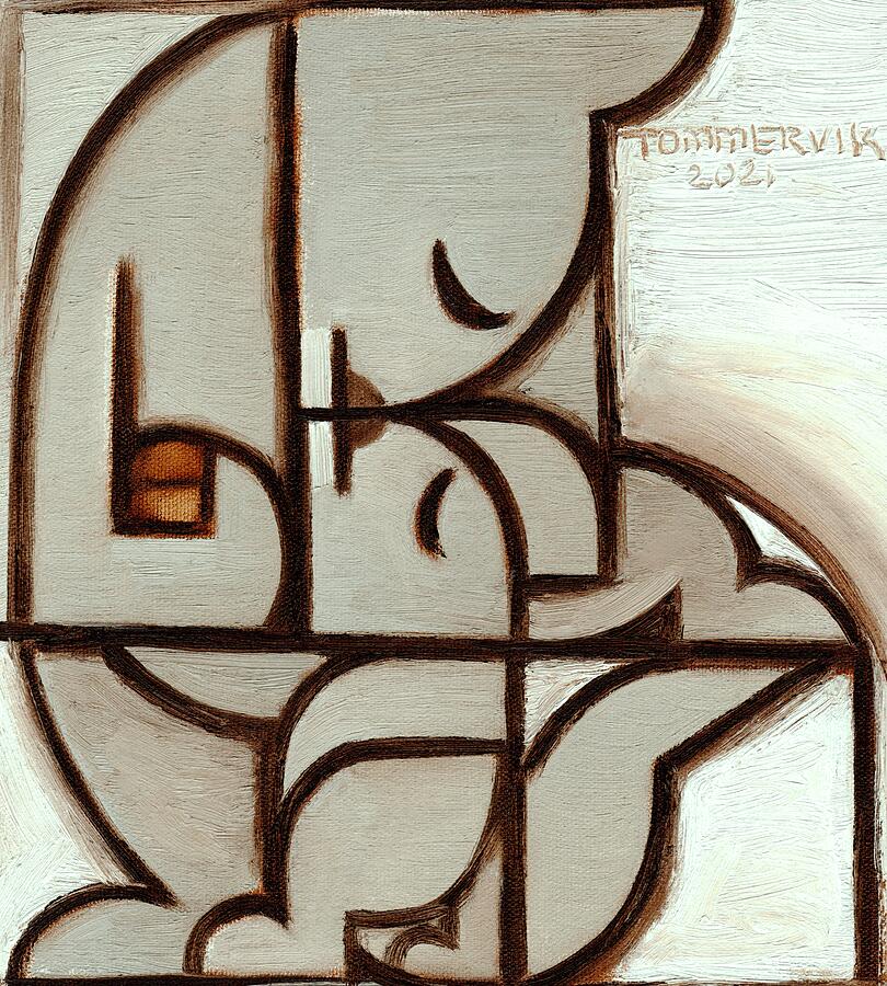 Mother and Baby Squirrel Abstract Art Print Painting by Tommervik