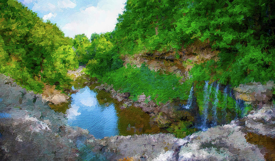 Balls Falls in Ontario in Oil Painting Photograph by John Twynam