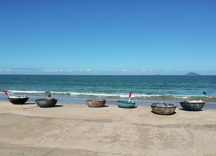 Basket Boats on the Beach Photograph by Ed Wilkerson