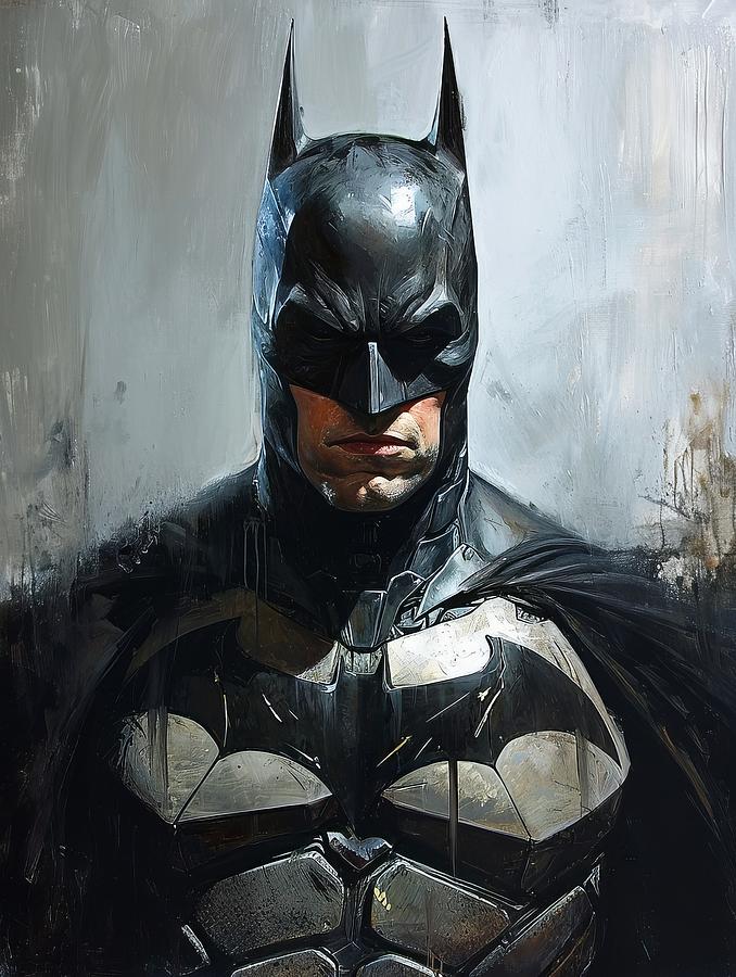 Batman the Dark Knight Portrait Painting - Batman by Land of Dreams