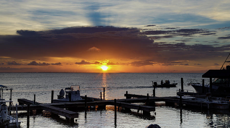 Bay, Boats and Sunset Photograph by Steve Templeton