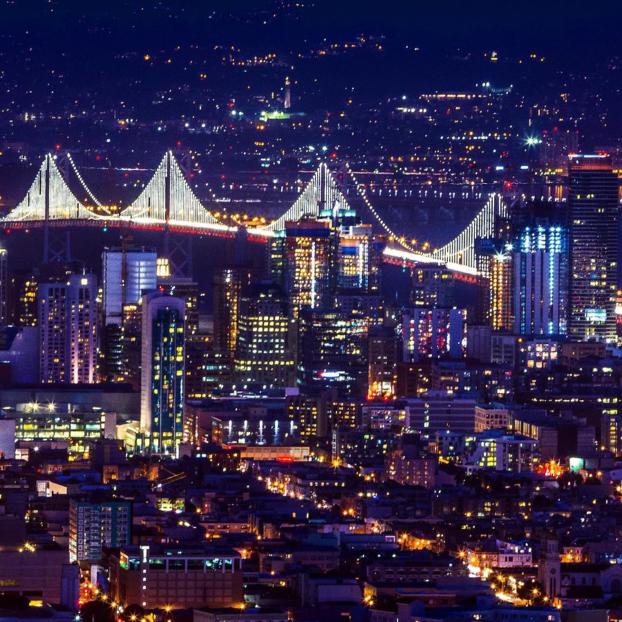 Bay Lights Shine Photograph by Louis Raphael
