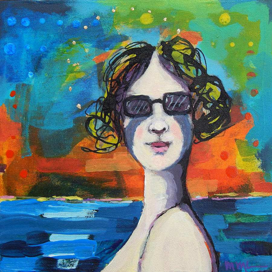 Beach Brunette Mixed Media by Mary Conner